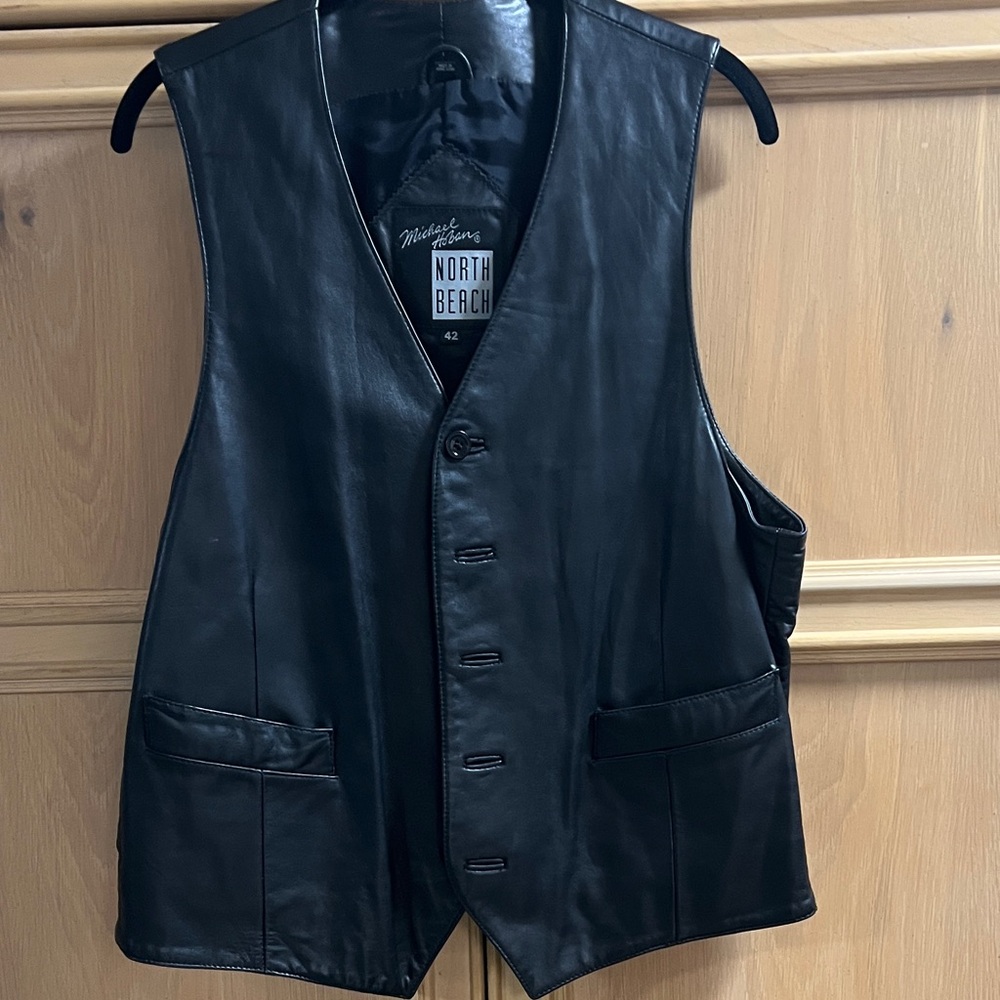 North Beach Leather Men's Black Vest